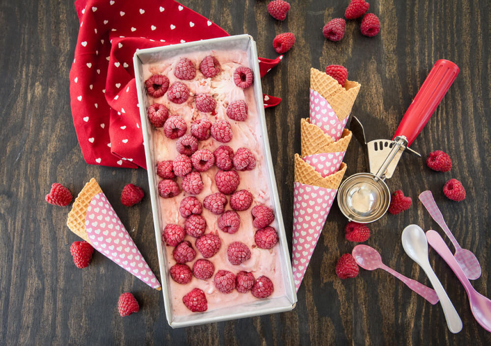 Recette : glace maison à la framboise